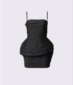 BLACK DENIM MINI DRESS - Image 4
