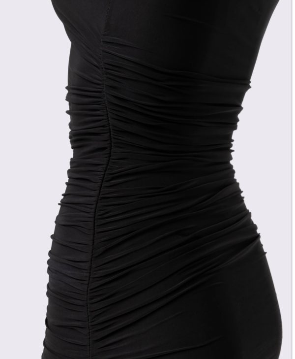 BLACK FITTED MIDI DRESS - Image 2