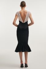 NAIA SILK MIDI DRESS BLACK - Image 4