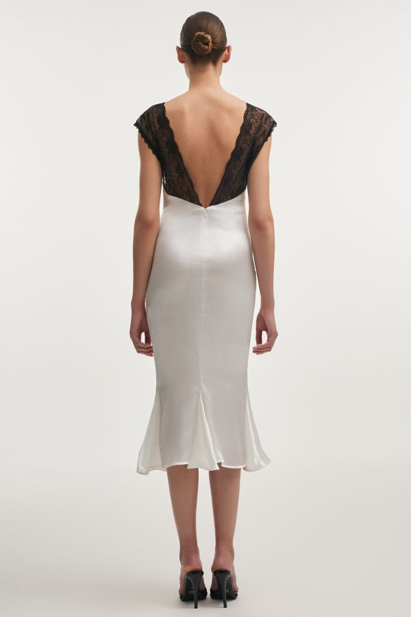 NAIA SILK MIDI DRESS white - Image 2