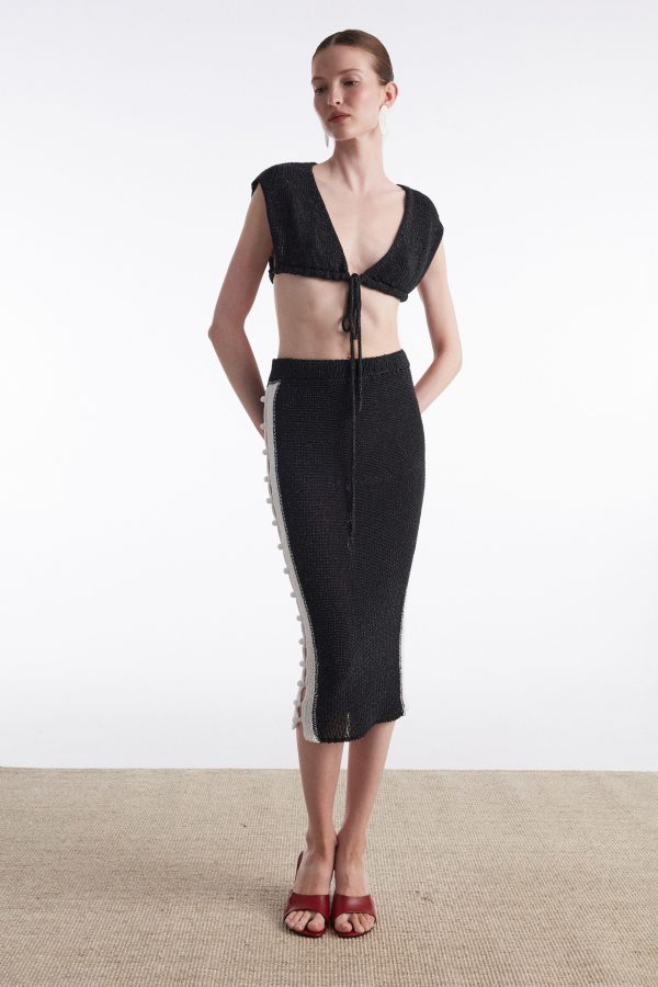 VOYAGE MIDI SKIRT B&W - Image 3