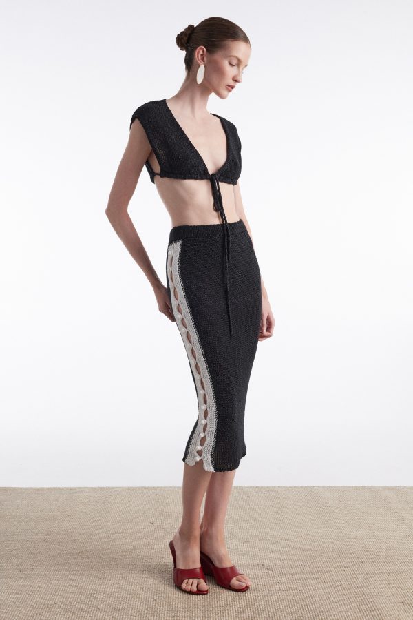 VOYAGE MIDI SKIRT B&W - Image 2