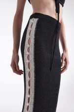 VOYAGE MIDI SKIRT B&W