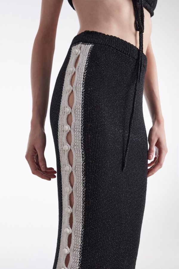 VOYAGE MIDI SKIRT B&W - Image 1