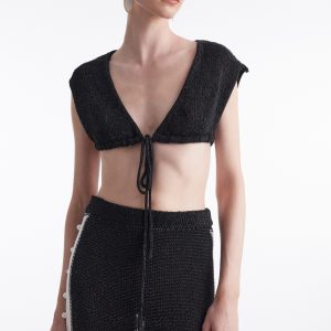 VOYAGE KNITTED TOP BLACK