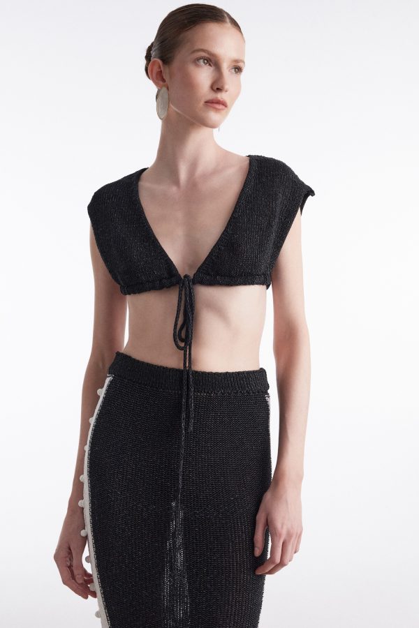 IMG_0225 VOYAGE KNITTED TOP BLACK - Image 1