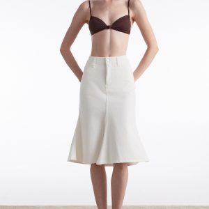 SILIA DENIM SKIRT white
