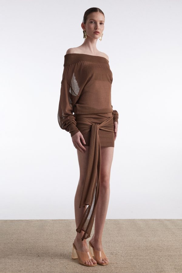 NO.26 MINI DRESS BROWN - Image 5