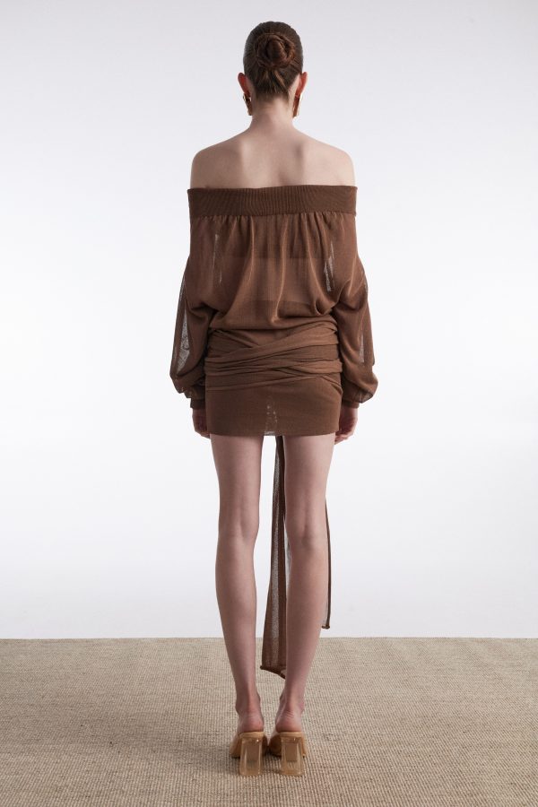NO.26 MINI DRESS BROWN - Image 3