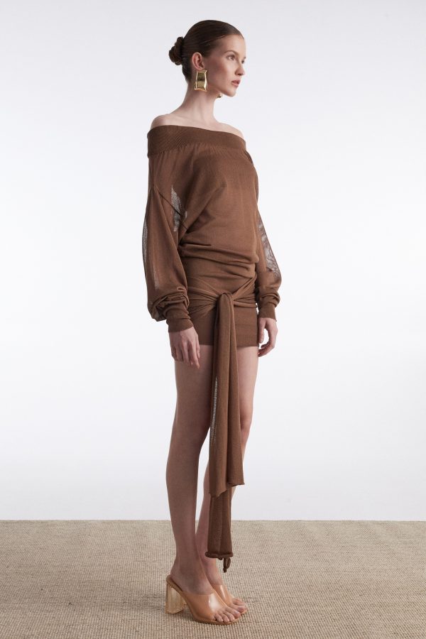 NO.26 MINI DRESS BROWN - Image 4