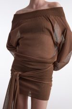 NO.26 MINI DRESS BROWN - Image 2