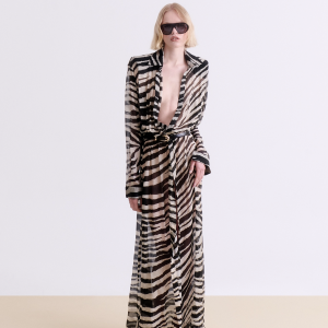 ZEBRA PRINT CHEMISIER MAXI DRESS