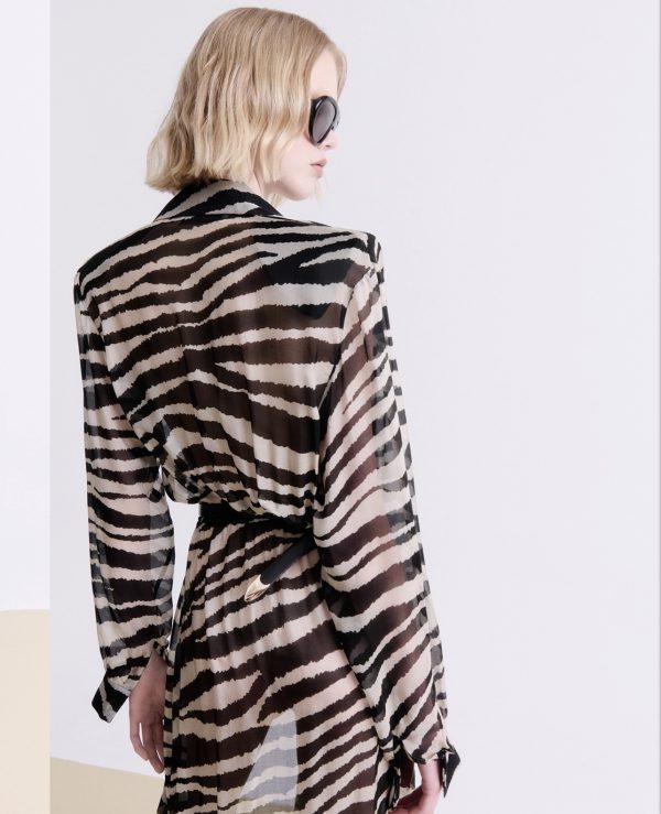 ZEBRA PRINT CHEMISIER MAXI DRESS - Image 2