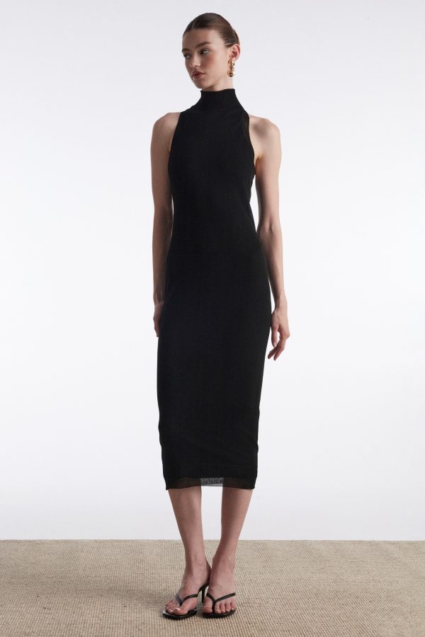 NO.26 KNITTED MIDI DRESS BLACK - Image 1