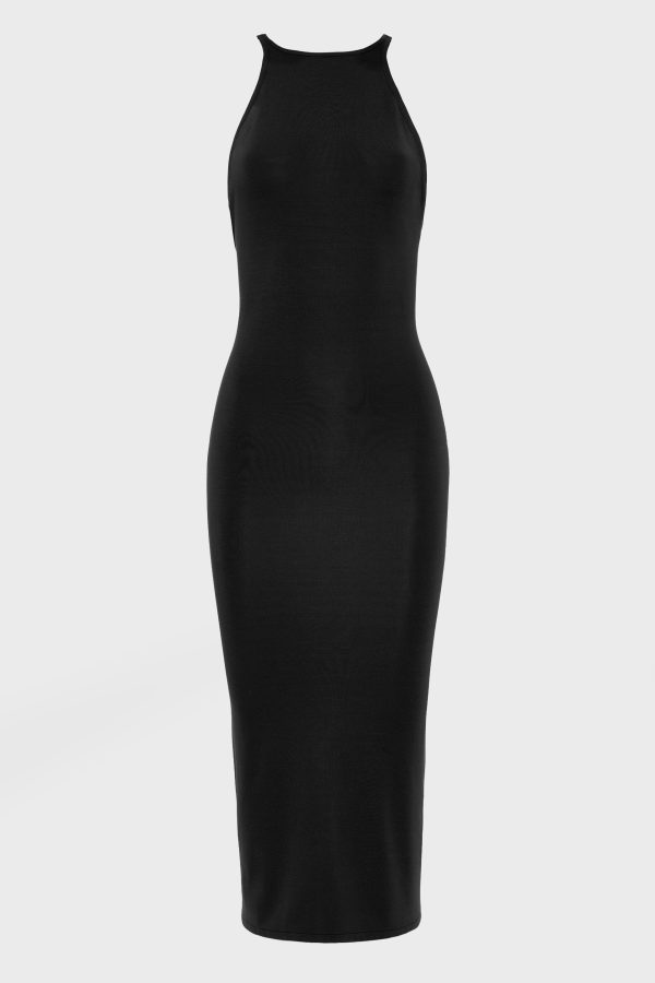 NO.26 KNITTED MIDI DRESS BLACK - Image 5