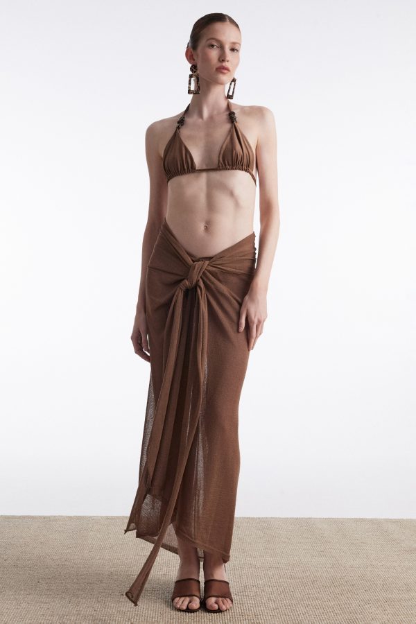 NO.26 KNITTED SARONG BROWN - Image 2