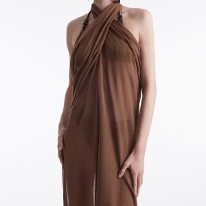 NO.26 KNITTED SARONG BROWN