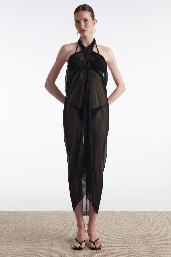 NO.26 KNITTED SARONG Black - Image 1