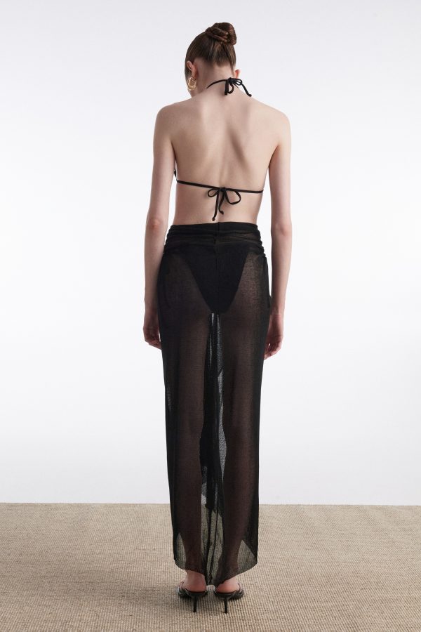 NO.26 KNITTED SARONG Black - Image 2