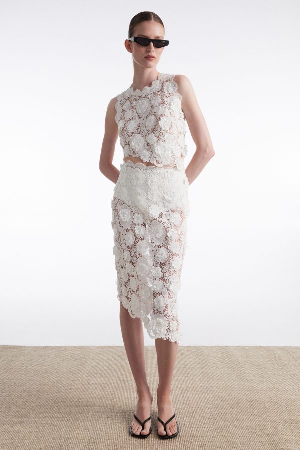 CHARLOTTE MIDI SKIRT WHITE - Image 1