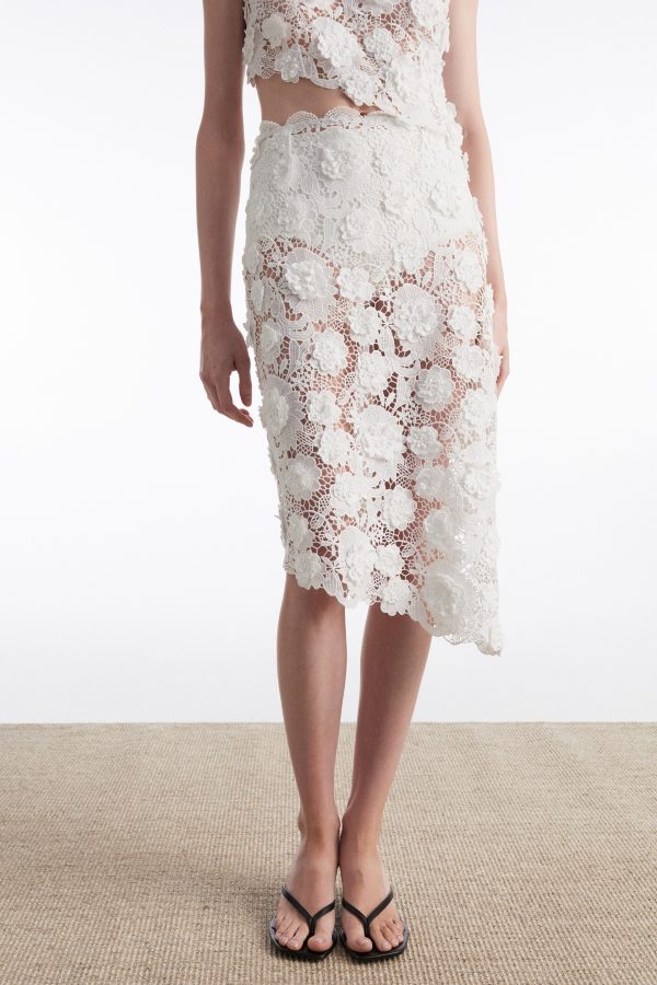 CHARLOTTE MIDI SKIRT WHITE - Image 4