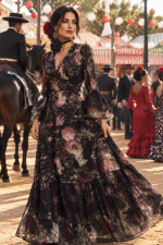 Floral Φόρεμα με Μακριά Μανίκια & Ρομαντική Γραμμή με Δαντέλα