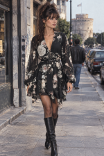 Φλοράλ φόρεμα με ζώνη