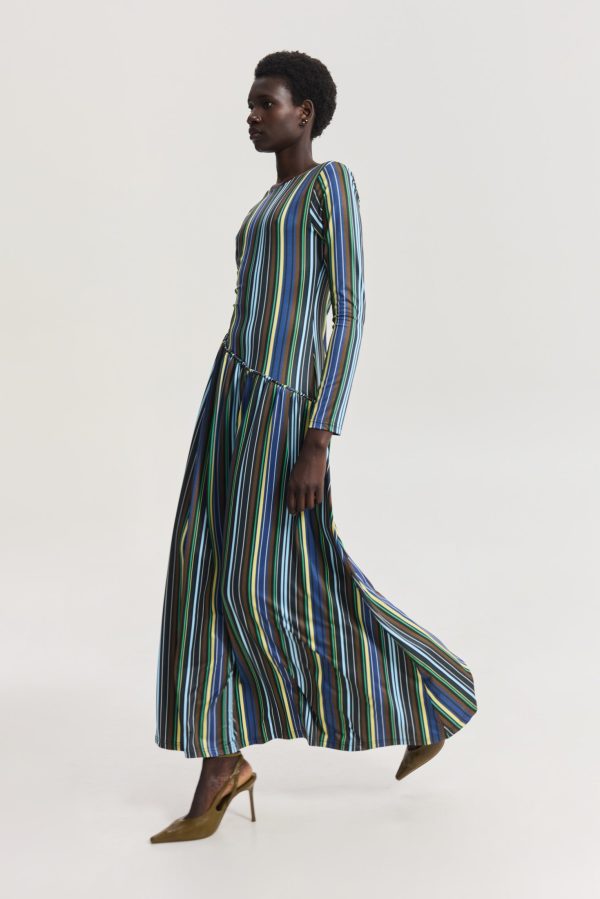 Earth Dress (Multicolor Stripes) - Image 1
