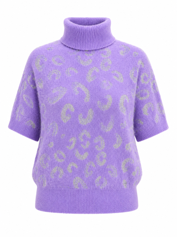 Ζιβάγκο fluffy πουλόβερ animal print lilac - Image 2