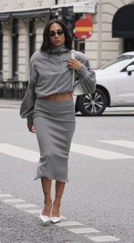 HEAVEN KNITTED MIDI SKIRT GREY