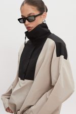 PAOLO WIND ANORAK WOMEN GREIGE/BLACK - Image 3