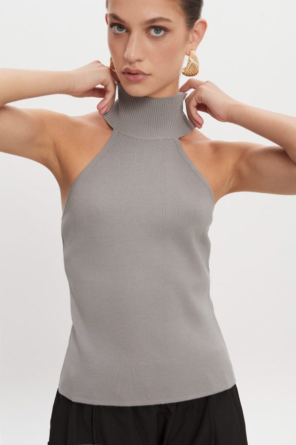HEAVEN KNITTED TOP GREY - Image 4