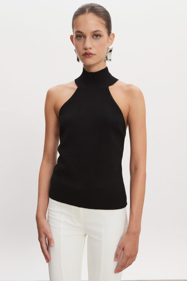 HEAVEN KNITTED TOP BLACK - Image 1