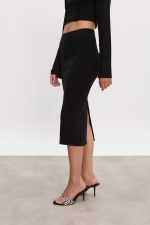 HEAVEN KNITTED MIDI SKIRT BLACK - Image 3