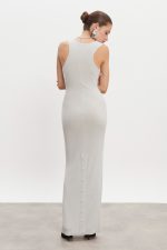 MAGNETIC KNITTED MAXI DRESS GREY - Image 3