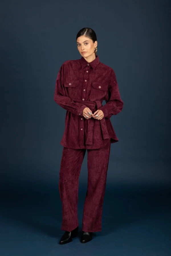 Gwen oversize shirt (Aubergine) - Image 3
