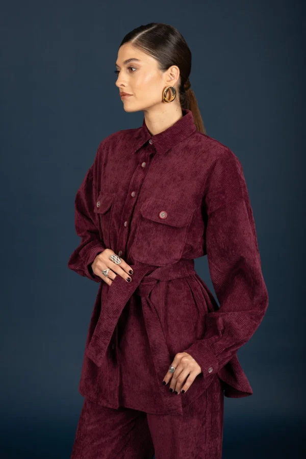 Gwen oversize shirt (Aubergine) - Image 2