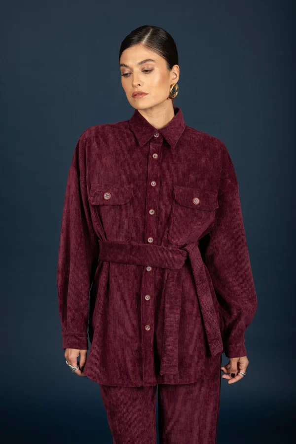 Gwen oversize shirt (Aubergine) - Image 1