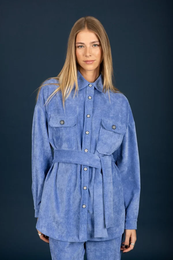 Gwen oversize shirt (dark ciel ) - Image 1