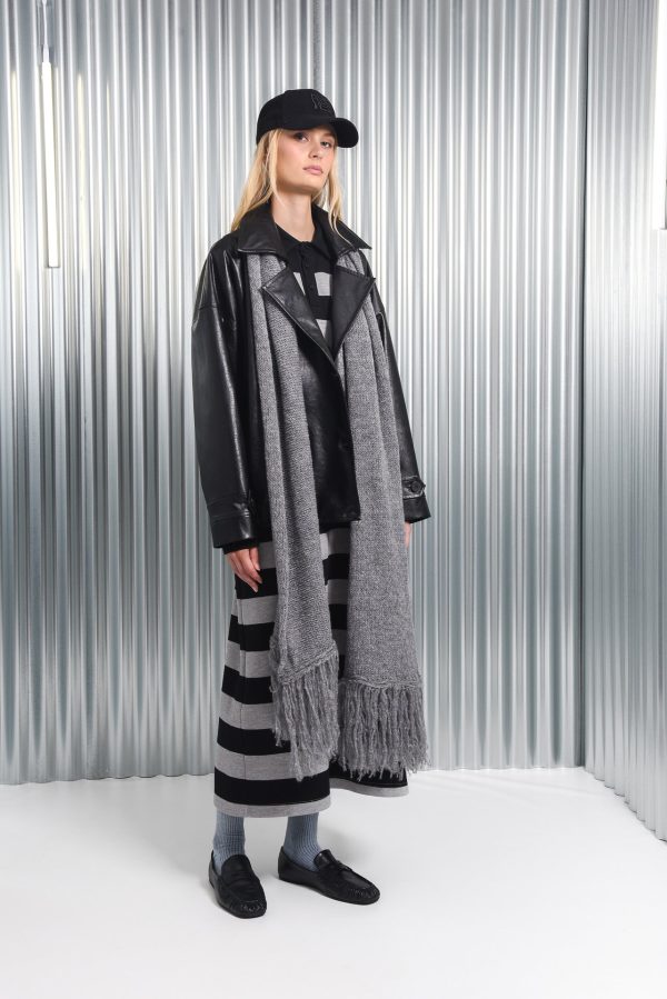 YAMATA LONG DRESS GREY/BLACK - Image 5