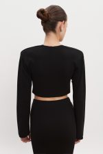 HEAVEN KNITTED CARDIGAN TOP BLACK - Image 2