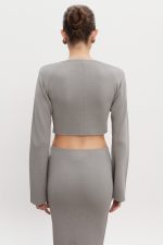 HEAVEN KNITTED CARDIGAN TOP GREY - Image 3