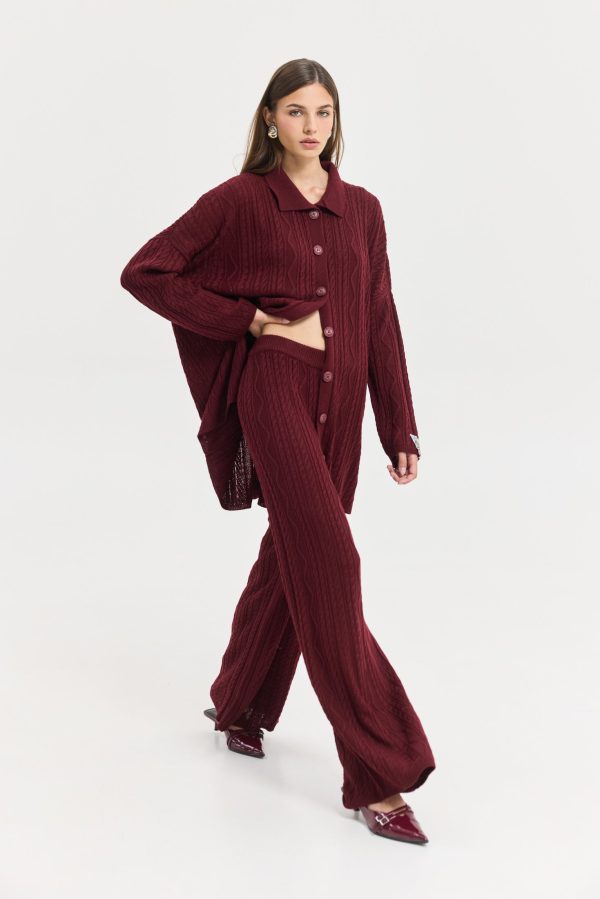 Palermo Knitted Pants (Bordeaux) - Image 1