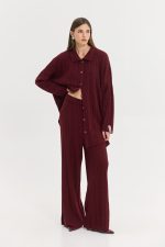 Palermo Knitted Pants (Bordeaux) - Image 2