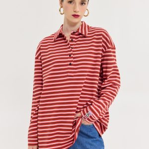 Sidecar Sweatshirt (Red Stripes)