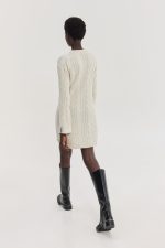 Aludra Knitted Dress (Beige - Image 2
