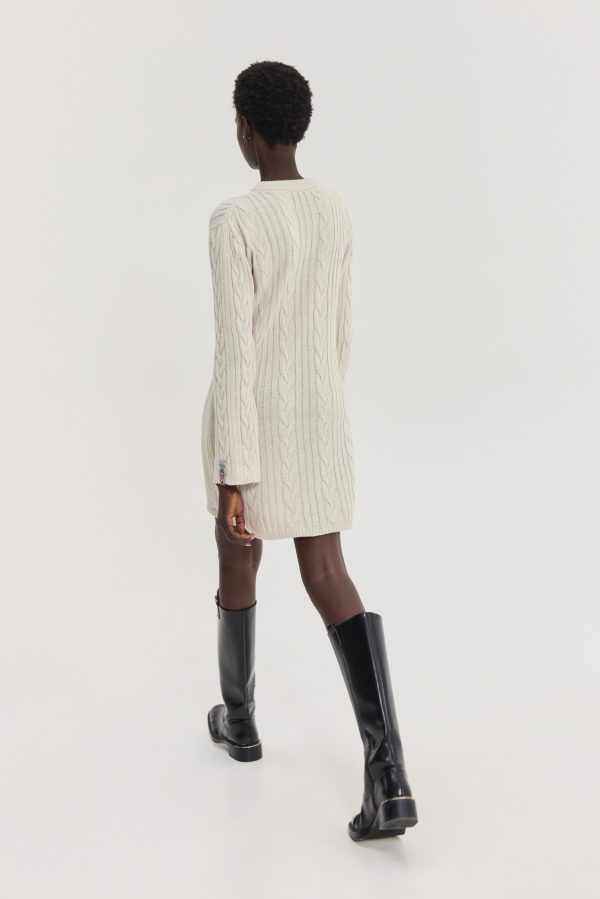 Aludra Knitted Dress (Beige - Image 2